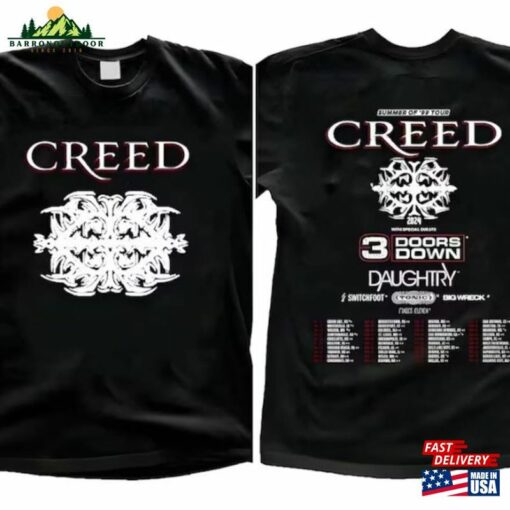 Creed 2024 Tour Summer Of’99 Shirt Concert Band Fan T-Shirt Sweatshirt