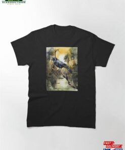 Crow Overlooking Swamp Where Nightmares Roost Imagination Takes Flight Classic T-Shirt Sweatshirt