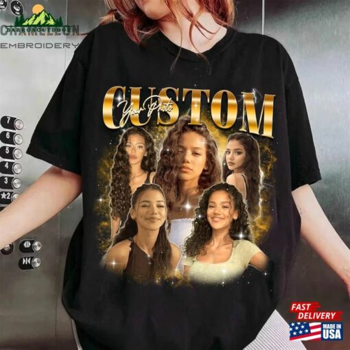 Custom Bootleg T-Shirt Shirt With Girlfriend Face Photo Vintage T-Shirts Unisex Classic