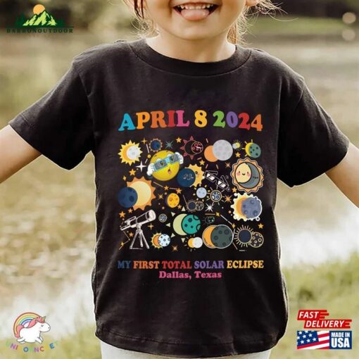 Custom My First Total Solar Eclipse Kid Shirt Toddler Tee Spring America Souvenir Gift Sweatshirt Classic