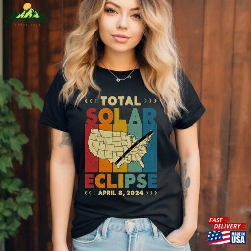 Customizable Total Solar Eclipse T-Shirt Personalized 2024 Path Of Totality Shirt Classic Unisex