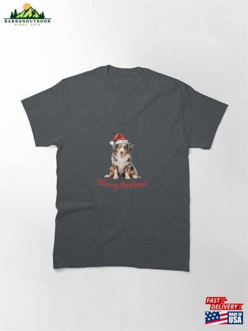 Cute And Funny Dog Merry Christmas Classic T-Shirt