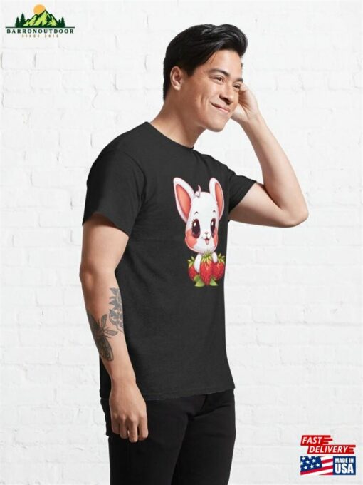 Cute Bunny With Strawberries Classic T-Shirt Unisex