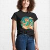 Cute Cat Playing Ukulele With Cottagecore Vibe Classic T-Shirt