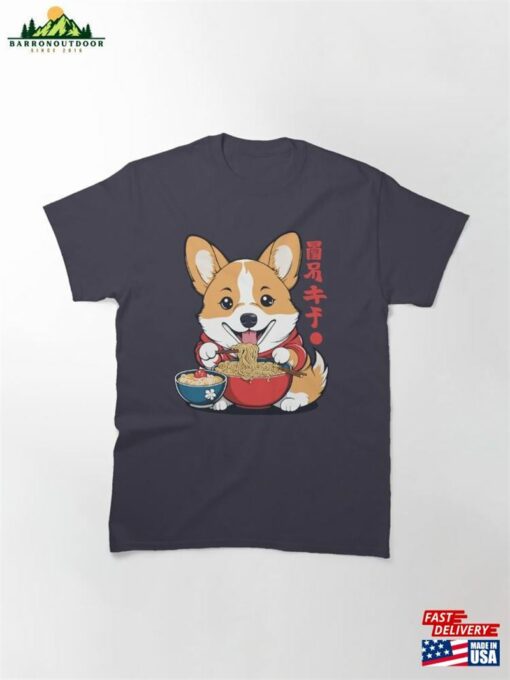 Cute Corgi Dog Eating Ramen Kawaii Noodles Classic T-Shirt Sweatshirt