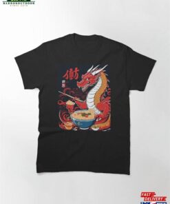 Cute Dragon Eating Ramen Kawaii Noodles Classic T-Shirt Sweatshirt Unisex