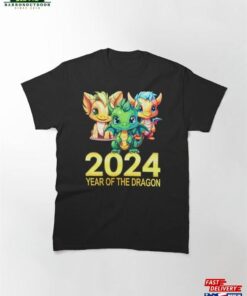 Cute Dragon Happy New Year 2024 Classic T-Shirt Hoodie