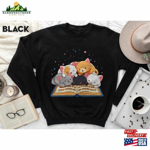 Cute Kawaii Cats Reading T-Shirt For Readers And Book Lovers Taylor’s Albums As Books Sweatshirt Gift Her Rock Pop Music Lover Hoodie