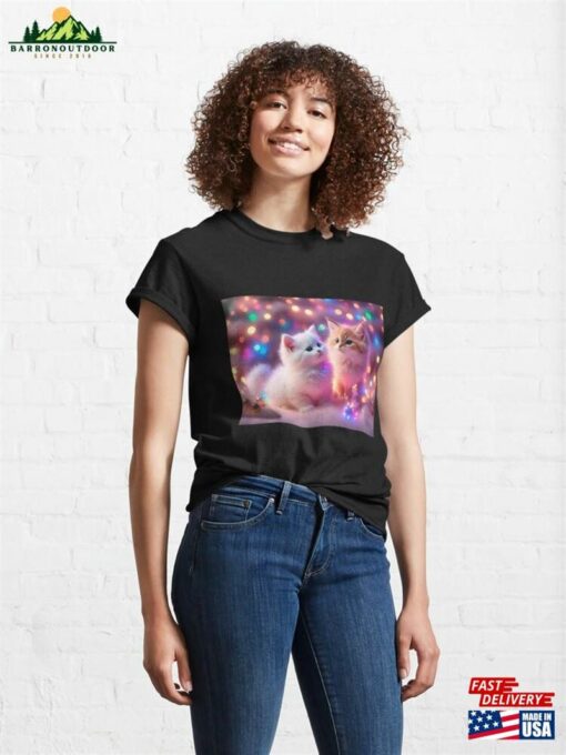 Cute Kitten And Christmas Decor Classic T-Shirt Unisex