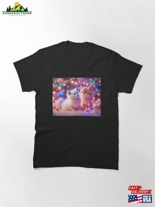 Cute Kitten And Christmas Decor Classic T-Shirt Unisex