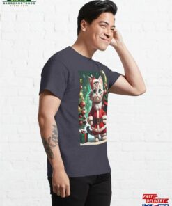 Cute Little Cat Wearing Santa Cloths Merry Christmas Classic T-Shirt Unisex 3 Cute Little Cat Wearing Santa Cloths Merry Christmas Classic T Shirt Unisex 4