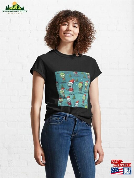 Cute Little Christmas Zombies Pattern Classic T-Shirt