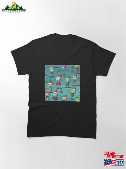 Cute Little Christmas Zombies Pattern Classic T-Shirt