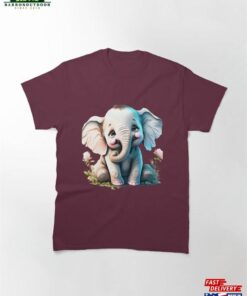 Cute Little Elephant With Big Black Eyes Classic T-Shirt Unisex Cute Little Elephant With Big Black Eyes Classic T-Shirt Unisex