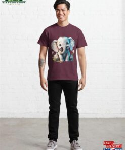 Cute Little Elephant With Big Black Eyes Classic T-Shirt Unisex