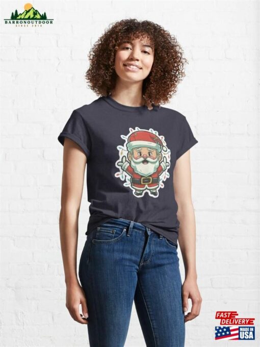 Cute Santa With Christmas Lights Classic T-Shirt Hoodie