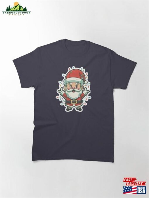 Cute Santa With Christmas Lights Classic T-Shirt Hoodie