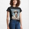 Cute Smiling Cartoon Border Collie Dog Classic T-Shirt Unisex