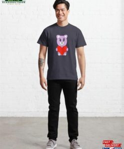 Cute Teddy Holding Heart Classic T Shirt Unisex 3