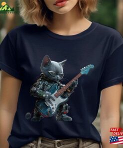 Cyber Cat Guitarist T-Shirt Unique Robotic Kitten Rock Band Tee Cool Musician Lover Gift Sweatshirt Unisex 2 Cyber Cat Guitarist T Shirt Unique Robotic Kitten Rock Band Tee Cool Musician Lover Gift Sweatshirt Unisex 3