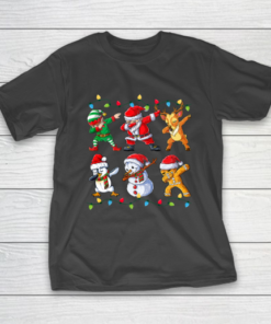 Dabbing Santa Elf Friends Christmas Kids Boys Men Xmas T-Shirt
