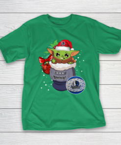 Dallas Mavericks Christmas Baby Yoda Star Wars Funny Happy NBA T-Shirt