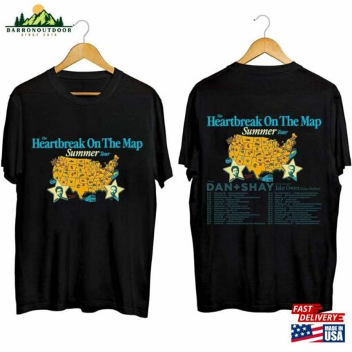 Dan And Shay Tour Heartbreak On The Map 2024 Shirt + Band Summer T-Shirt Hoodie