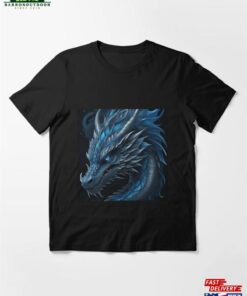 Dark Silver Blue Head Dragon Essential T-Shirt Sweatshirt Unisex