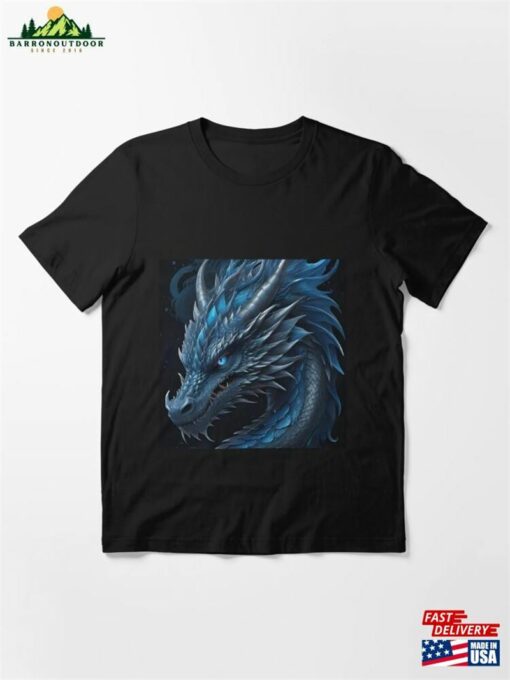 Dark Silver Blue Head Dragon Essential T-Shirt Sweatshirt Unisex