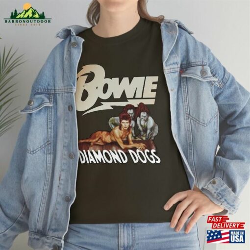 David Bowie Diamond Dogs Album Cover T-Shirt All Sizes S 5Xl Hard Rock Vintage Unisex Heavy Cotton Tee Hoodie Sweatshirt