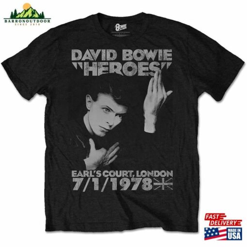 David Bowie Heroes Earls Court 1978 Crew Neck Soft Style Cotton Tee A Rock Off Officially Licensed Product Unisex Adult Sizes Sweatshirt Hoodie