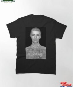 David Bowie Mugshot 1976 Pop Icon Legend Classic T-Shirt