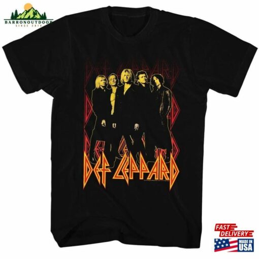 Def Leppard On Fire Black Adult T-Shirt Hoodie Sweatshirt