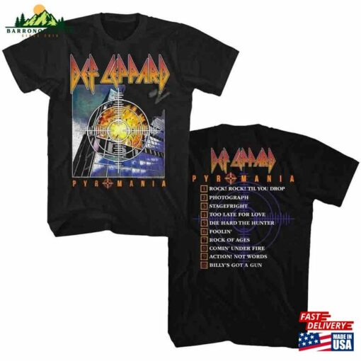 Def Leppard Pyromania Album Black Adult T-Shirt Unisex