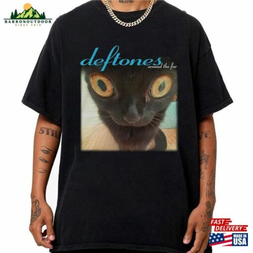 Deftones Around The Fur Cat Band Vtg Black Men Tee Shirt T-Shirt Hoodie