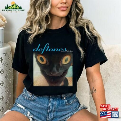 Deftones Cat Shirt Around The Fur Band Vtg Black Men Tee T-Shirt Unisex