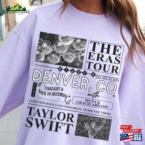 Denver Co Night 2 Comfort Colors Shirt Surprise Songs Sweatshirt T-Shirt