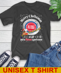 Detroit Pistons Merry Christmas To All And To Pistons A Good Season NBA Basketball Sports T-Shirt