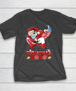 Detroit Red Wings Funny Santa Claus Dabbing Christmas 2020 NHL T-Shirt