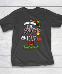 Detroit Tigers Christmas ELF Funny MLB T-Shirt