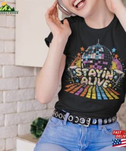 Disco Ball Stayin’alive T-Shirt Bee Gees Shirt Vintage Dance Floor Tee Classic Sweatshirt