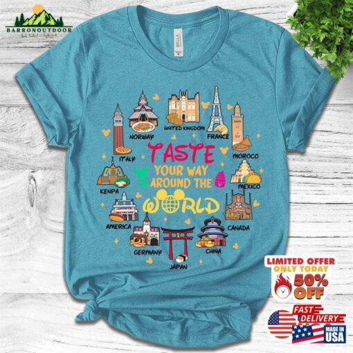 Disney Epcot World Showcase Countries Food Taste Your Way Around The Shirt And Wine Festival 2023 Family Travel B T-Shirt Classic