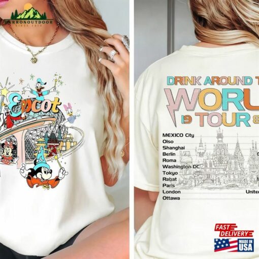 Disney Epcot World Tour Comfort Color Shirt Retro Center 1982 Unisex Tshirt Mickey And Friends Tee Sweatshirt Classic