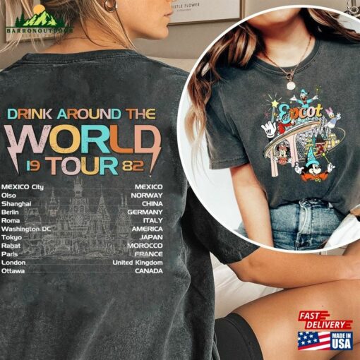 Disney Epcot World Tour Comfort Color Shirt Retro Center 1982 Unisex Tshirt Mickey And Friends Tee Sweatshirt Classic