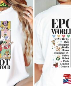 Disney Epcot World Tour Shirt Vintage Dinsey Vacation T-Shirt Family Matching Hoodie Sweatshirt