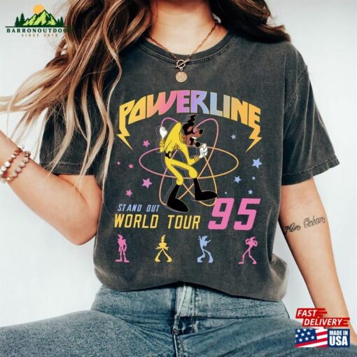 Disney Powerline Stand Out World Tour 95 Retro Shirt Vintage A Goofy Movie Matching Family Hoodie Unisex