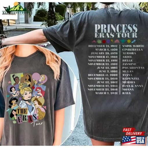 Disney Princess Eras Tour 2 Sides Unisex Sweatshirt Shirt Merch Classic