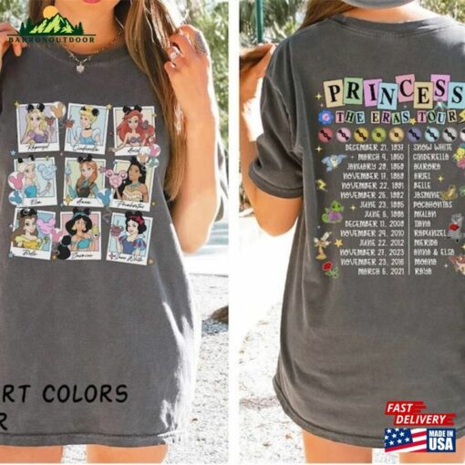 Disney Princess Eras Tour Shirt Characters Disneyland Trip Sweatshirt Classic