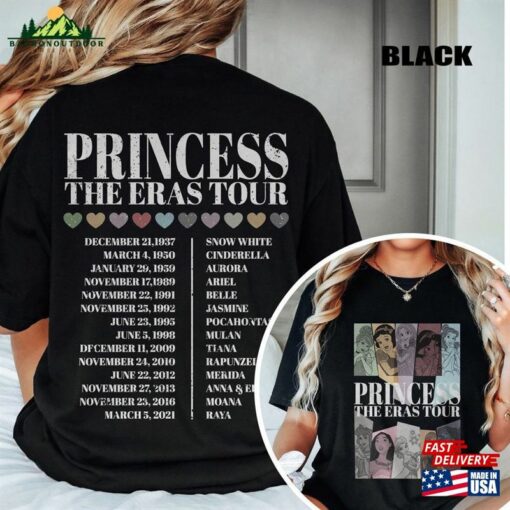 Disney Princess Eras Tour Shirt Disneyland Concert Hoodie Unisex