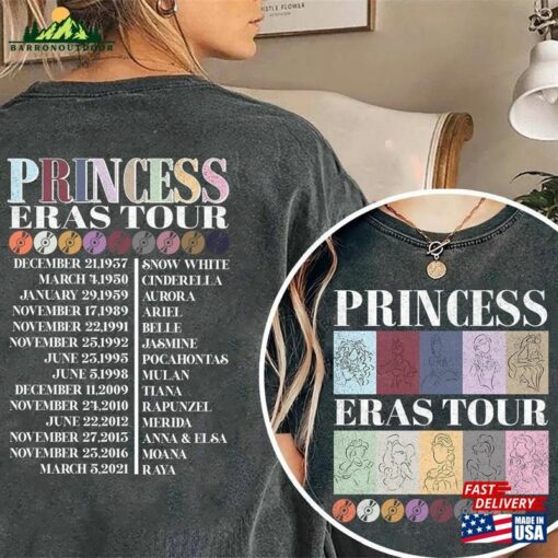 Disney Princess Eras Tour Shirt Merch Concert Hoodie Sweatshirt